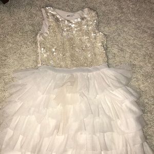 White dress with sequins and tulle
